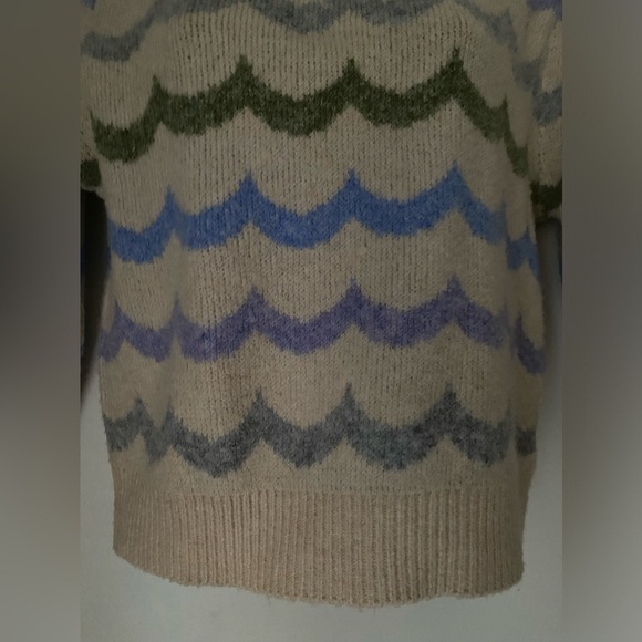 Dreamers By Debut Wavy Pattern Crewneck Sweater Size S - Picture 5 of 8